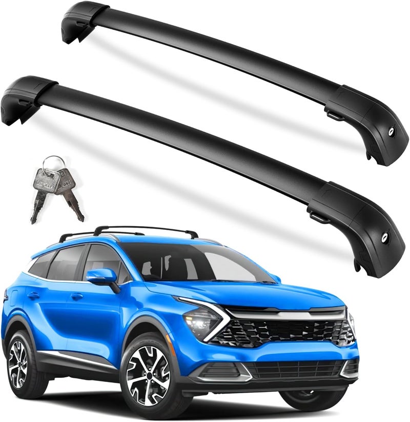 KINGGERI 220LBS Lockable Roof Rack Cross Bars Compatible with KIA Sportage SX & SX Prestige 2016 2017 2018 2019 2020 2021 2022 2023 2024 2025 2026 with Flush Side Rails,Anti-Theft Aluminum Roof Rails - Image 1